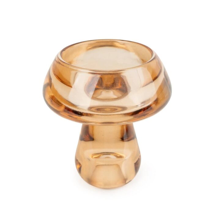 Candlelight Large Mushroom Tealight Holder - Amber